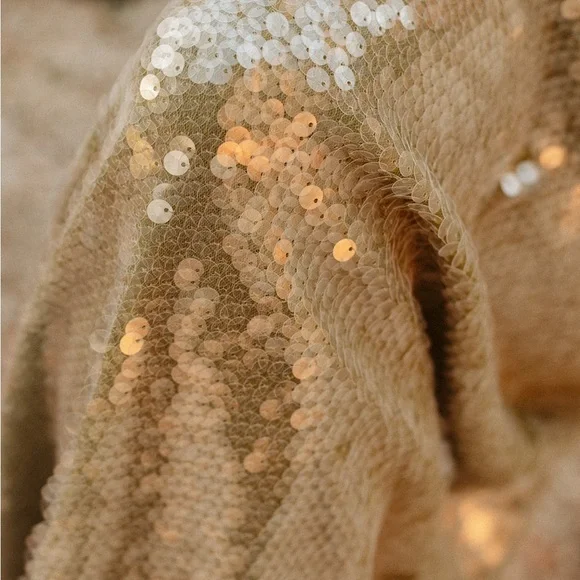 STAUD - Le Sable Sequined Maxi Dress in Beige - Picture 3 of 3